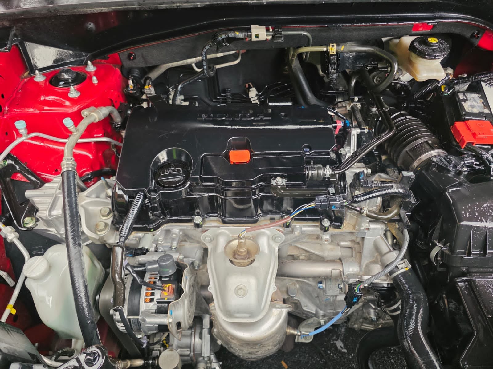 Vista del compartimento del motor durante mantenimiento en AUTOTLAN